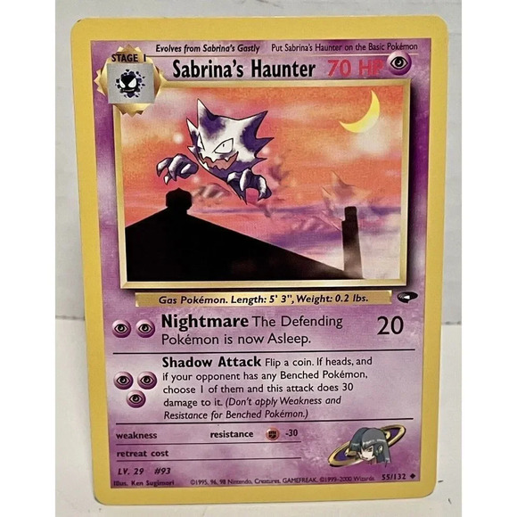 Pokemon TCG Sabrina's Haunter Gym Challenge 55/132 Unlimited Regular Uncommon NM - Picture 1 of 12